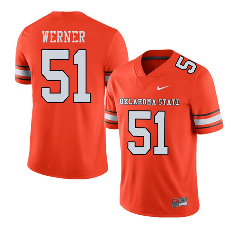 Men #51 Matthew Werner Oklahoma State Cowboys College Football Jerseys Sale-Alternate Orange